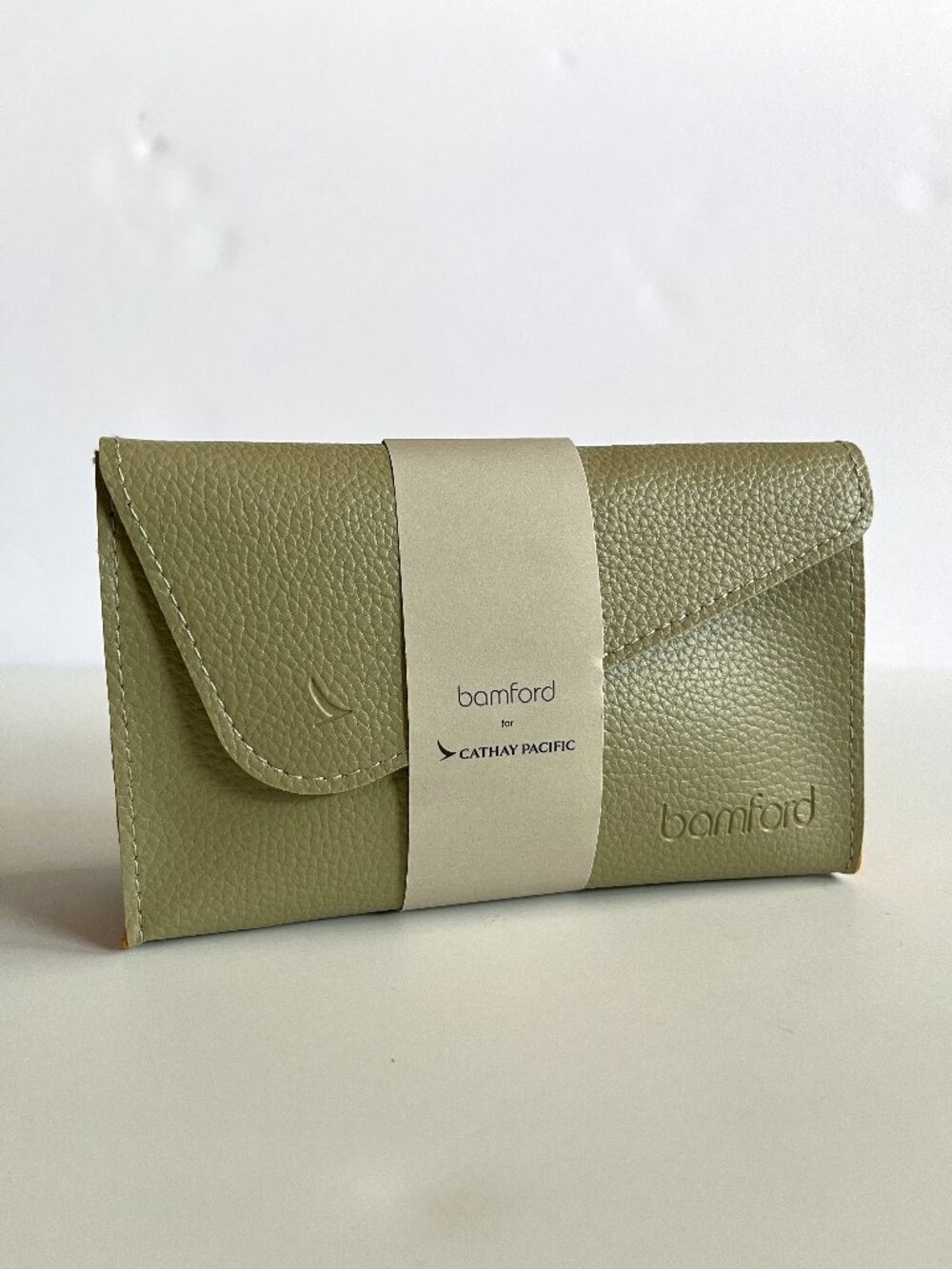Bamford x Cathay Pacific Amenity Travel Kit Soft Case Beige Orange w/ Toiletries